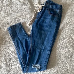 Elastic waist Jegging